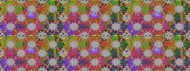 Raster deseni. Çiçekli, suluboya desenli kusursuz çiçek deseni. Süslü kumaş deseni.