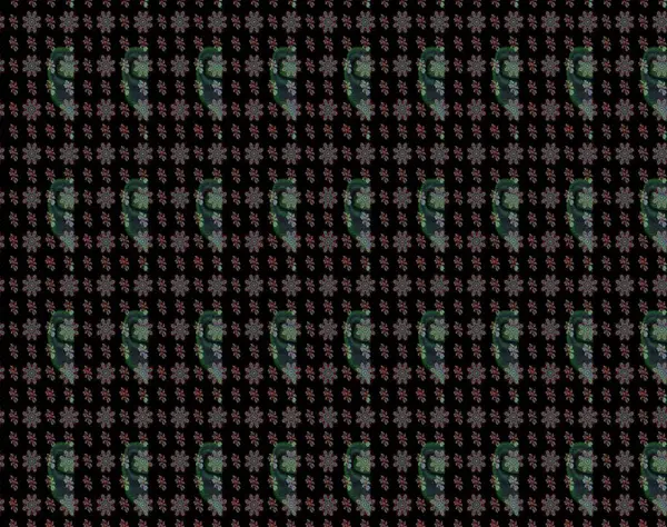 Raster düz çiçek çizim deseni. Hediye ambalaj kağıdı, tebrik kartları, posterler ve pankart tasarımı. Siyah ve gri renkte çiçekler.