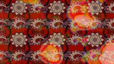 Güzel kumaş deseni. Raster suluboya deseni, narin çiçekler, kahverengi ve kırmızı çiçekler, tebrik kartı şablonu..