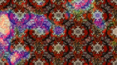 Kahverengi ve kırmızı renkte çiçekler. Küçük çiçekte sevimli çiçek deseni var..