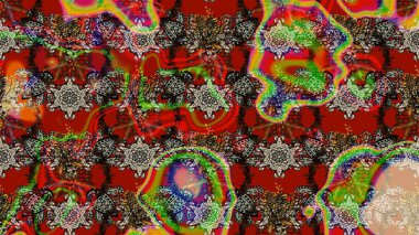 Çiçekler suluboya tarzında kırmızı ve kahverengi renklerde. Çiçek izi. Suluboya çizim deseni.