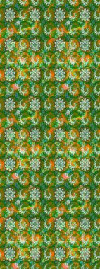 Güzel kumaş deseni. Raster Illustrasyon 'daki Çiçek Deseni' nin son moda çizimi. Renkli Yaz Temalı eskiz kalıbı. Düz Çiçek Elementleri Tasarımı.