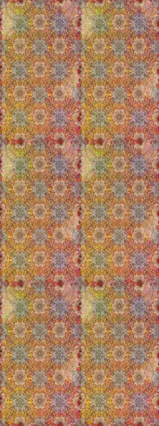 Raster illüstrasyonunda kusursuz çiçek deseni. Kahverengi ve bej renkli çiçekler.