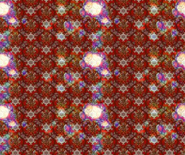 Kahverengi, kırmızı ve bej renkli çiçekler. Çiçekli karalama şeklinde Raster çiçek deseni. Yumuşak, bahar çiçekli arka plan.