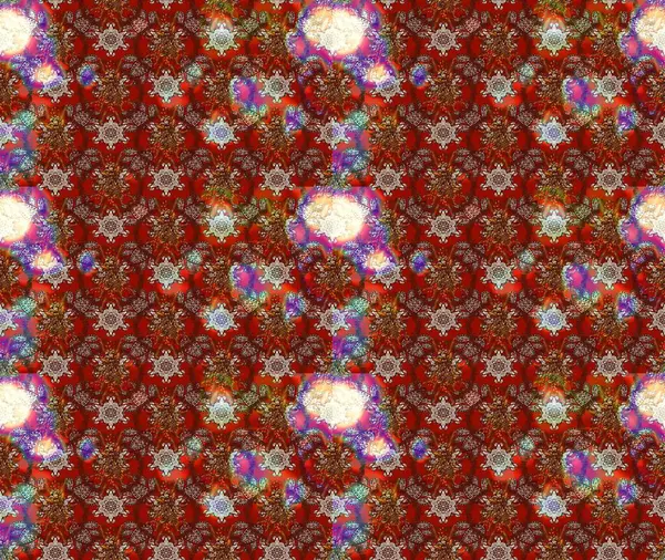 Kahverengi, kırmızı ve bej renkli çiçekler. Çiçekli karalama şeklinde Raster çiçek deseni. Yumuşak, bahar çiçekli arka plan.