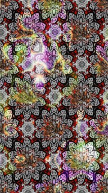 Of doodle elements. Hand drawn Raster illustration. Sketch flower pattern can be used for wallpaper, website background, wrapping paper, invitation, flyer, banner or website.