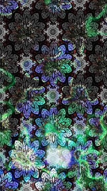 Yatak çarşafları, ceket, paket tasarımı, kumaş ve moda kavramları için tekstil baskısı. Çiçekleri, deniz kabukları, mandalaları ve suluboya efektleriyle donanma geçmişi. Çizim kalıbı etnik tasarım.