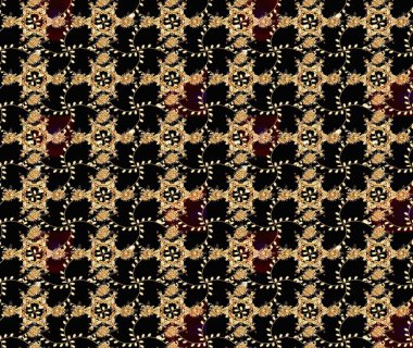 Siyah renkli etnik çiçeklerle süslenmiş zarif bir eskiz şekli. Raster Çiçek İllüstrasyon Şirin Tekstil.