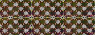 Yumuşak, bahar çiçekleri kahverengi ve gri renklerde. Raster illüstrasyonu. Yaprak ve çiçeklerin suluboya resmi, kahverengi ve gri renklerde pürüzsüz desen.