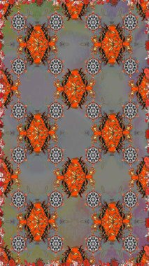 Gri ve kahverengi renkli çiçekler. Hediye ambalaj kağıdı, tebrik kartları, posterler ve pankart tasarımı. Raster düz çiçekleri pürüzsüz desen.