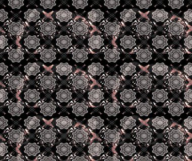 Raster illüstrasyonundaki çiçek desenli çizim. Suluboya tarzında siyah renkte çiçekler.