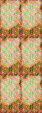 Tarafsız renklerde altın. Dekoratif simetri arabesk. Raster illüstrasyonu. Doğum günü kartı, davetiye ya da afiş için iyidir. Kusursuz ortaçağ çiçek desenleri..