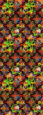 Düz Çiçek Elementleri Tasarımı. Renkli Bahar Teması eskiz kalıbı. Eskiz klasiği. Raster Şirin kumaş deseni.