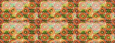 Kusursuz klasik raster altın desenli. Raster illüstrasyonu. Geleneksel oryantasyon süsü. Turuncu ve kahverengi renklerde altın elementlerle kusursuz desen. Klasik vintage arkaplan.