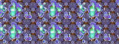 Ultraviyole kumaş deseni. Raster illüstrasyonu. Organik motif arka planı. Çizim deseni.