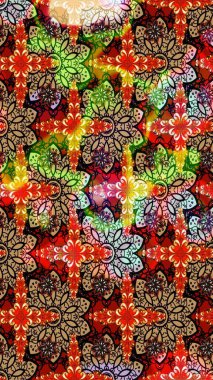 Hediye ambalaj kağıdı, tebrik kartları, posterler ve pankart tasarımı. Raster düz çiçek çizim deseni. Kırmızı ve siyah renkte çiçekler.