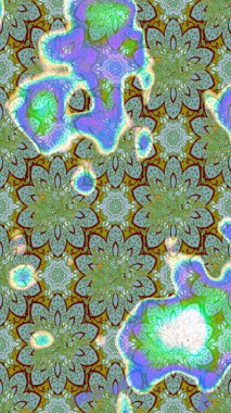 Çiçek yeşili ve mavi çizim deseni. Klasik taslak çizimi. Raster Yumuşak kumaş deseni. Raster çiçek izi..