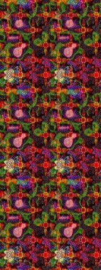 Arkaplan dokusu, duvar kağıdı, kahverengi ve siyah renkli çiçek teması. Kabile sanatı boho baskısı, klasik çiçek arkaplanı. Soyut etnik raster çizim kalıbı.