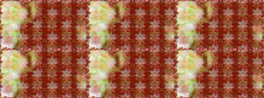 Kahverengi ve kırmızı renkte çiçekler. Kusursuz çiçek deseni. Renkli Bahar Temalı Kusursuz Arkaplan. Düz Çiçek Elementleri Tasarımı. Asya tekstil tarzında. Raster illüstrasyonu.