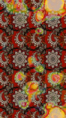 Hoş bir çiçek geçmişi var. Güzel kumaş deseni. Raster illüstrasyonu. Küçük çiçekte çizim deseni.