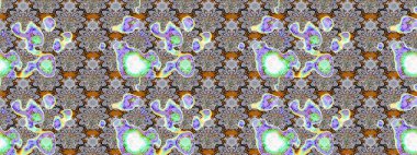 Raster düz çiçek çizim deseni. Hediye ambalaj kağıdı, tebrik kartları, posterler ve pankart tasarımı. Gri ve nötr renkte çiçekler.