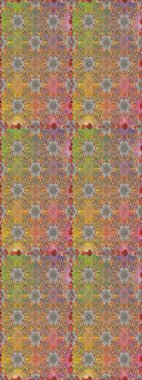 Asya tekstil tarzında. Raster illüstrasyonu. Kahverengi renkli çiçekler. Kusursuz çiçek deseni. Raster illüstrasyonu.