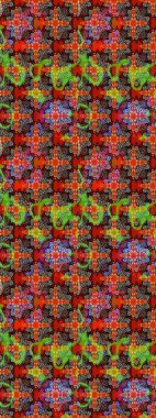 Küçük çiçekli basit bir çiçek çizimi. Moda baskısı, albüm, ambalaj kağıdı ve duvar kağıdı için zarif dekoratif süslemeler. Kırmızı ve kahverengi renkte sevimli çiçekler. Raster illüstrasyonu.