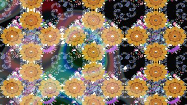 Eskiz arkaplan modeli. Bej rengi çiçekler. Raster hisseleri. Suluboya, elle çizilmiş.