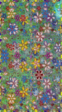 Güzel karalama çiçekleri olan kusursuz çiçek desenleri. Raster illüstrasyonu. Küçük çiçekteki sevimli çiçek deseni. Güzel kumaş deseni.