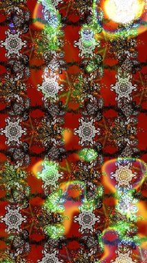 Kahverengi ve kırmızı renkte çiçekli çiçek deseni. Suluboya tarzında kahverengi ve kırmızı renkte çiçekler.