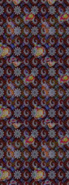 Raster illüstrasyonu. Gri ve kahverengi renklerde bahar çiçekleri. Raster deseni. Patlayan çiçekler soyut yerleştirilmiş.