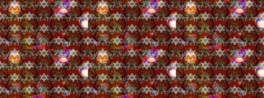 Raster düz çiçek çizim deseni. Hediye ambalaj kağıdı, tebrik kartları, posterler ve pankart tasarımı. Kahverengi ve kırmızı renkte çiçekler.