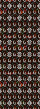 Eskiz arkaplan modeli. Raster - stok. Yapraklı çiçekler ve papatya çiçekli siyah ve kahverengi renkler.