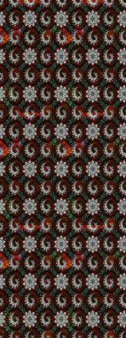 Eskiz arkaplan modeli. Raster - stok. Yapraklı çiçekler ve papatya çiçekli siyah ve kahverengi renkler.