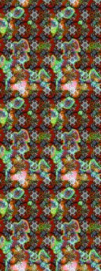 Kahverengi ve yeşil renklerde. Raster illüstrasyonu. Kahverengi ve yeşil renkli kahverengi ve yeşil papatya deseni.