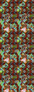 Kahverengi ve yeşil renklerde. Raster illüstrasyonu. Kahverengi ve yeşil renkli kahverengi ve yeşil papatya deseni.