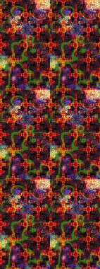 Raster illüstrasyonu. Siyah ve kahverengi renklerde. Siyah ve kahverengi renkli siyah ve kahverengi papatya deseni.