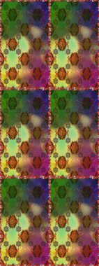 Kahverengi ve yeşil renklerde. Çiçek buketleriyle klasik tarzda kusursuz desenler. Raster illüstrasyonu.