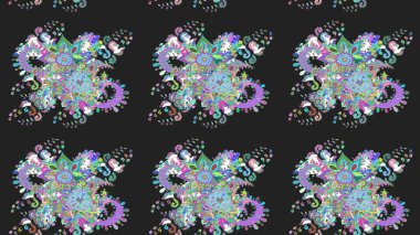 Motley illüstrasyonu. Küçük çiçekte güzel bir desen. Küçük renkli çiçekler. Çiçekli yaz çiçekleri. Moda baskıları için zarif bir şablon. Çizim.