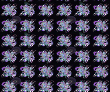 Çiçek deseni. Düz Çiçek Elementleri Tasarımı. Renkli Bahar Teması eskiz kalıbı. Raster çizimi. Güzel kumaş deseni..