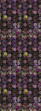 Düz Çiçek Elementleri Tasarımı. Güzel kumaş deseni. Renkli Bahar Teması eskiz kalıbı. Raster illüstrasyonunda çiçek deseni çizimi.