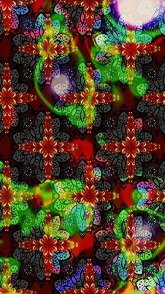 Ağaç dallı bahar çiçekleri ile desen, çiçek silueti ile siyah ve yeşil renkler. Raster deseni.