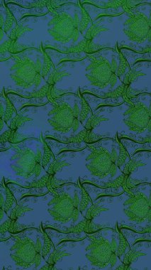 Düz Çiçek Elementleri Tasarım Raster illüstrasyonu. Çiçekli çiçek deseni, suluboya. Mavi renkli çiçekler. Renkli Bahar Teması Eskiz Şablonu.