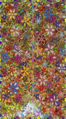 Tekstil ya da kitap kapakları, imalat, duvar kağıtları, baskı, hediye paketi ve yapıştırma kitabı için çiçeksiz arka plan. Küçük çaplı çiçeklerdeki basit şirin desenler. Raster illüstrasyonu.