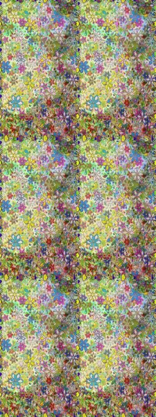 Tarafsız ve yeşil renklerde çiçekler. Raster illüstrasyonunda kusursuz çiçek deseni.