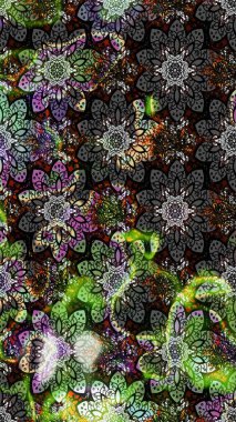 Kızılderili desenli desenli desenli şal deseni. Etnik Mandala süsü. Raster Henna dövme stili. Tekstil, tebrik kartı, boyama kitabı, telefon kılıfı baskısı için kullanılabilir.