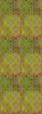 Modern yeşil ve kahverengi raster arka plan duvar kağıdı çizimi, klasik çizgili desenli desenli çiçekler, çiçekli süsler. Çiçekli el, pürüzsüz desen..