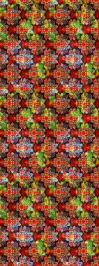 Renkli Yaz Temalı eskiz kalıbı. Düz Çiçek Elementleri Tasarımı. Kırmızı ve siyah renkte çiçekler. Sevimli çiçek raster deseni.