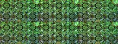 Seamless oriental ornament in the style of baroque. Raster traditional classic golden seamless pattern on green and gray colors.