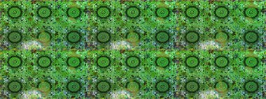 Yeşil ve gri renklerde altın elementler. Geleneksel klasik raster altın pürüzsüz desen. Barok tarzında kusursuz bir doğulu süsü..